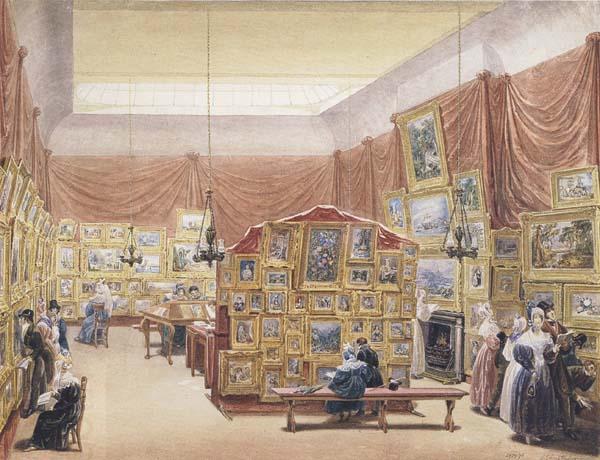 George Scharf Interior of the Gallery of the New Society of Painters in Watercolours (mk47)